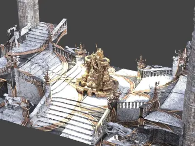 Gothic hall Fantasy 5  3D model
