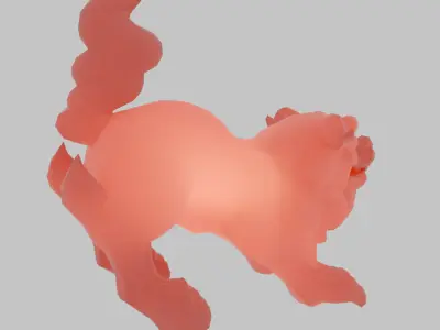 Indirect lighting of Okinawa guardian lion 3D model