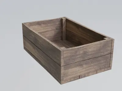 Wooden  Box Crate Low-poly 3D model