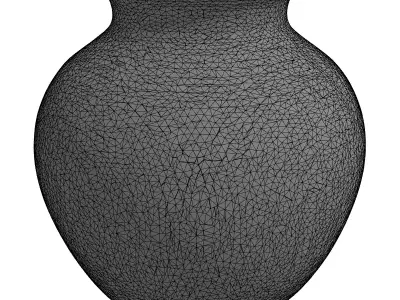 Elegant Decorative Textured Ceramic Vase Low-poly 3D model