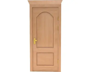exterior wooden door set 3D model