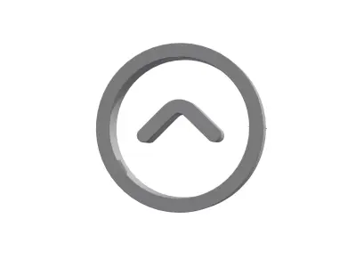 3d angle circle up Low-poly 3D model