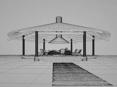 Beach gazebo 3D model