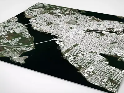 Cityscape Fall River Massachusetts United States 3D model