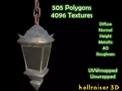 Lantern - PBR - Dirty Textured Low-poly 3D model