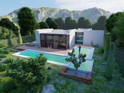 Casa Scene-villa-modern house 3D model 28