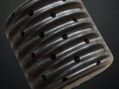 Galvanized Metal Corrugated PBR Seamless Texture