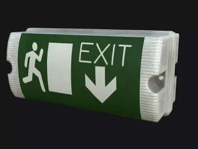 Exit Sign PBR Game Ready Low-poly 3D model