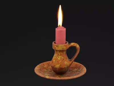 Creepy Candle Low-poly 3D model