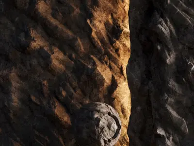 H125 Rock Cliff - PBR - 4K - Seamless - SBSAR Texture
