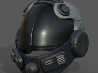 Helmet scifi fantasy futuristic technology cyborg  Low-poly 3D model