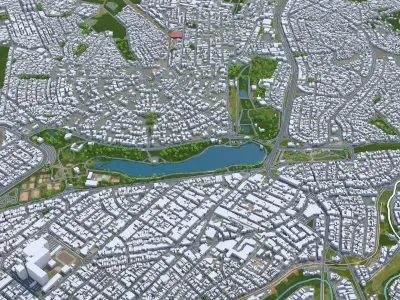 Campinas Brazil 25km Low-poly 3D model