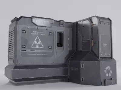 Cyberpunk City Scene Collection - Industrial Street 3D model