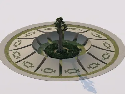 square park-place park-forum landacape 3D model