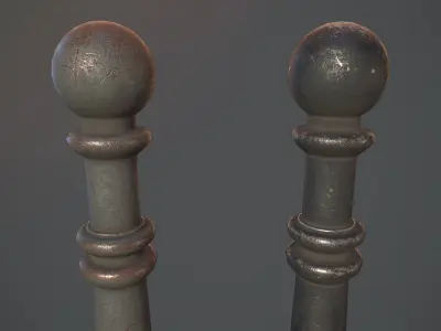 Barrier Bollard Pack 1 v3 Five Color Options Low-poly 3D model