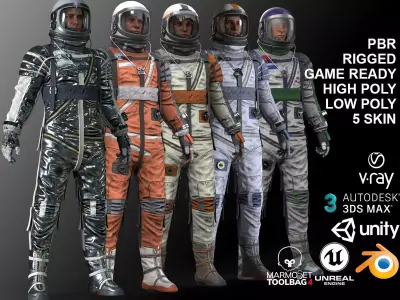 CS04 Space Suit FULL VERSION Low-poly 3D model