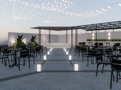 Desain 3d Cafe Outdoor 3D model