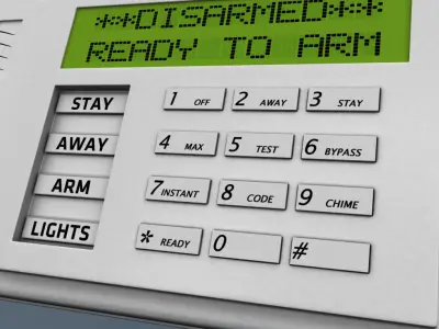 Alarm system keypad low poly Low-poly 3D model