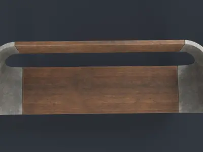 Modern Outdoor Bench 28 PBR Game Ready Low-poly 3D model