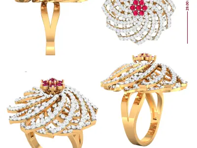  Diamond Ring for Women 3D print model