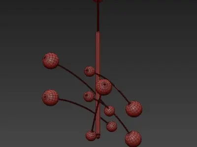 Luminaire chandelier with balls hanging from it 3D model
