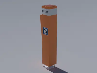  French emergency call post  3D model