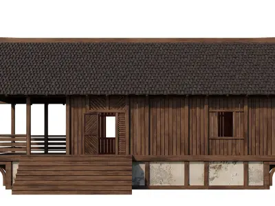 Old Medieval House Building 4K Textures GameReady 98 Low-poly 3D model