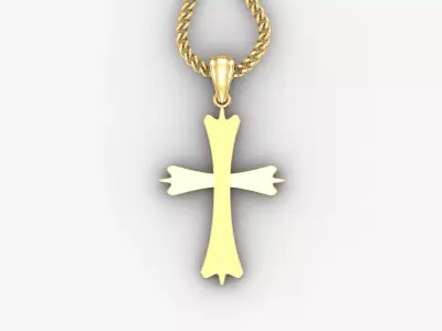 Light Gold 18K Cross Pendant 1CP045 3D print model