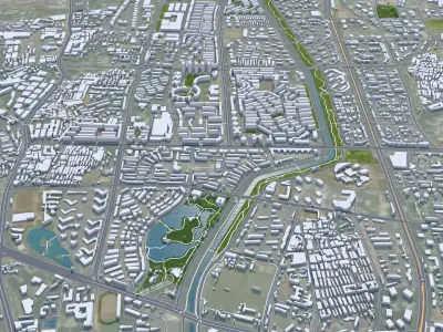 Kunming Yunnan China 110km AI Low-poly 3D model
