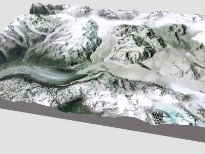Mountain landcsape  Franklin Glacier Complex  3D model