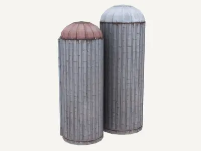 Low-Poly Grain Storage House Low-poly 3D model