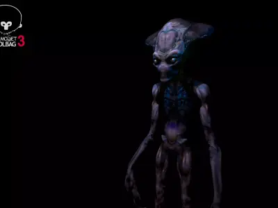 Alien - Independence Day - Harvester -  Low-poly 3D model