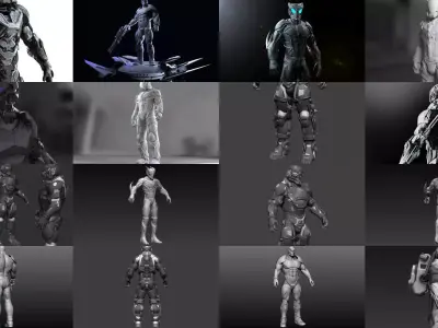 Sci-Fi Characters  Part 1 3D Model Pack