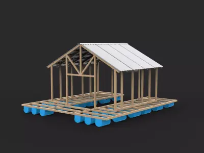 floating structure frame 3D model
