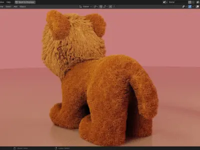 Rubber Face Cute Lion 3D Model  Low-poly 3D model