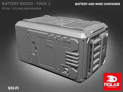 BATTERY BOXES SET 01 3D model
