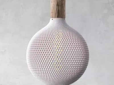Round Honeycomb Lampshade 3D print model