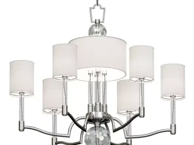 Hudson light chrome chandelier with shades 3D model