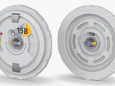  Sci-Fi Access Hatch Covers with Numbers and Arrows Gray 