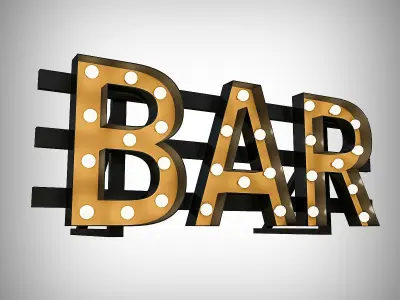 Bar Bulb Sign 3D model