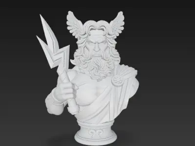 Zeus Bust  3D Printable Statue of the King of Greek Gods 3D print model