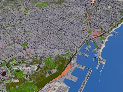 Barcelona City of Spain 3d model 2021 Low-poly 3D model