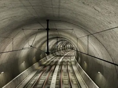 Tileable railway tunnel 3D model