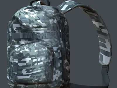 Backpack Camping Generic military human bag storqge Low-poly 3D model