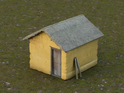 Rural Warehouse Low-poly 3D model