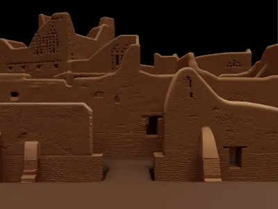 Al-Turaif UNESCO world heritage -DESTROYED Low-poly 3D model
