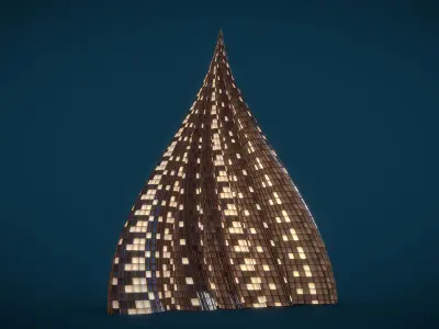 Tube Building Skyscraper 3D model