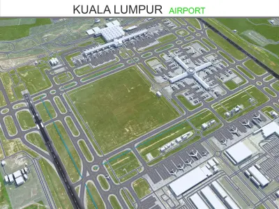 Kuala Lumpur Airport 12km Low-poly 3D model