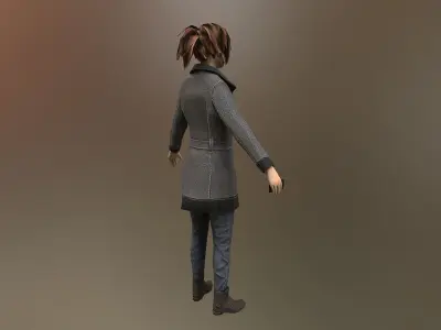 City Girl for UNREAL Low-poly 3D model