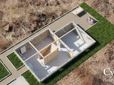 Modular Classic Style American House 6 Low-poly 3D model